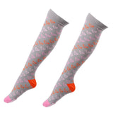 Maxbell Maxbell 1 Pair Women Compression Socks Stocking Sleeve For Sports Running Gray S-M