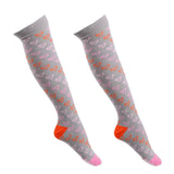 Maxbell Maxbell 1 Pair Women Compression Socks Stocking Sleeve For Sports Running Gray L-XL
