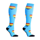 Maxbell Maxbell 1 Pair Running Sports Leg Support Sleeves Compression Socks Blue XL L