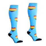 Maxbell Maxbell 1 Pair Running Sports Leg Support Sleeves Compression Socks Blue XL L