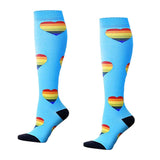 Maxbell Maxbell 1 Pair Running Sports Leg Support Sleeves Compression Socks Blue XL L