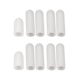 Maxbell Maxbell 10Pcs Thumb Protectors Splint Gel Finger Sleeves Caps Cover Tube White