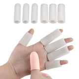 Maxbell Maxbell 10Pcs Thumb Protectors Splint Gel Finger Sleeves Caps Cover Tube White