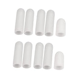 Maxbell Maxbell 10Pcs Thumb Protectors Splint Gel Finger Sleeves Caps Cover Tube White