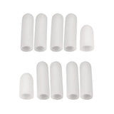 Maxbell Maxbell 10Pcs Thumb Protectors Splint Gel Finger Sleeves Caps Cover Tube White