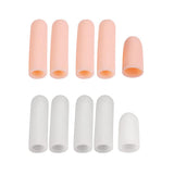 Maxbell Maxbell 10Pcs Thumb Protectors Splint Gel Finger Sleeves Caps Cover Tube Skin+White