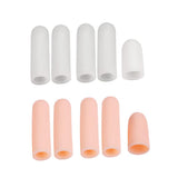 Maxbell Maxbell 10Pcs Thumb Protectors Splint Gel Finger Sleeves Caps Cover Tube Skin+White