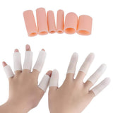 Maxbell Maxbell 10Pcs Thumb Protectors Splint Gel Finger Sleeves Caps Cover Tube Skin+White