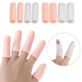 Maxbell Maxbell 10Pcs Thumb Protectors Splint Gel Finger Sleeves Caps Cover Tube Skin+White