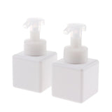 Maxbell 2Pcs 250ml Square Foam Lotion Pump Bottle Dispenser Vials Jar White