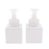 Maxbell Maxbell 2Pcs 250ml Square Foam Lotion Pump Bottle Dispenser Vials Jar White