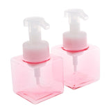 Maxbell Maxbell 2Pcs 250ml Square Foam Lotion Pump Bottle Dispenser Vials Jar Clear Pink