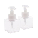Maxbell Maxbell 2Pcs 250ml Square Foam Lotion Pump Bottle Dispenser Vials Jar Clear