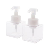 Maxbell Maxbell 2Pcs 250ml Square Foam Lotion Pump Bottle Dispenser Vials Jar Clear