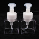 Maxbell Maxbell 2Pcs 250ml Square Foam Lotion Pump Bottle Dispenser Vials Jar Clear