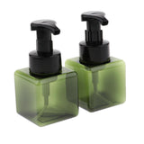 Maxbell Maxbell 2Pcs 250ml Square Foam Lotion Pump Bottle Dispenser Vials Jar Dark Green