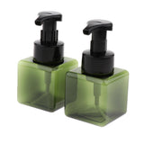 Maxbell Maxbell 2Pcs 250ml Square Foam Lotion Pump Bottle Dispenser Vials Jar Dark Green