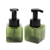 Maxbell Maxbell 2Pcs 250ml Square Foam Lotion Pump Bottle Dispenser Vials Jar Dark Green