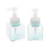 Maxbell Maxbell 2Pcs 250ml Square Foam Lotion Pump Bottle Dispenser Vials Jar Clear Blue