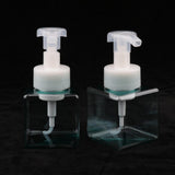 Maxbell Maxbell 2Pcs 250ml Square Foam Lotion Pump Bottle Dispenser Vials Jar Clear Blue