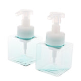 Maxbell Maxbell 2Pcs 250ml Square Foam Lotion Pump Bottle Dispenser Vials Jar Clear Blue