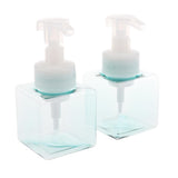 Maxbell Maxbell 2Pcs 250ml Square Foam Lotion Pump Bottle Dispenser Vials Jar Clear Blue