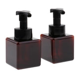 Maxbell Maxbell 2Pcs 250ml Square Foam Lotion Pump Bottle Dispenser Vials Jar Brown