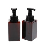 Maxbell Maxbell Empty Plastic Square Pump Bottle Jar Foam Dispenser for Liquid Lotion Brown
