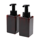 Maxbell Maxbell Empty Plastic Square Pump Bottle Jar Foam Dispenser for Liquid Lotion Brown