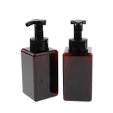 Maxbell Maxbell Empty Plastic Square Pump Bottle Jar Foam Dispenser for Liquid Lotion Brown