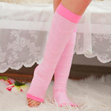 Maxbell Maxbell 1 Pair Women Open Toe Compression Socks Sleeves For Sports Running Pink