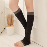 Maxbell Maxbell 1 Pair Women Open Toe Compression Socks Sleeves For Sports Running Black