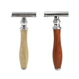 Maxbell 2 Pieces Classic Double Edge Safety Razor Vintage Shaver Aluminium Alloy