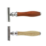 Maxbell 2 Pieces Classic Double Edge Safety Razor Vintage Shaver Aluminium Alloy