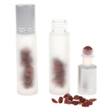 Maxbell Maxbell 2Pcs Empty 10ML Frosted Glass Essential Oil Roller Bottle Red Jasper