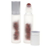 Maxbell Maxbell 2Pcs Empty 10ML Frosted Glass Essential Oil Roller Bottle Red Jasper