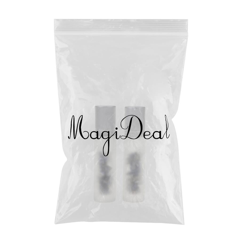 Maxbell Maxbell 2X 10ml Empty Frosted Glass Perfume Roller Ball Bottles Blue-veined