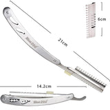 Maxbell Maxbell Safety Stainless Steel Folding Straight Razor Shaver for Men Beard Grooming
