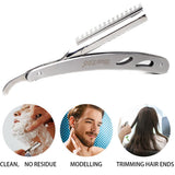 Maxbell Maxbell Safety Stainless Steel Folding Straight Razor Shaver for Men Beard Grooming