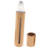Maxbell Maxbell 15ML Empty Bamboo Shell PP Perfume Roller Ball Bottle Case Steel Bead Head