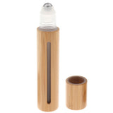 Maxbell Maxbell 15ML Empty Bamboo Shell PP Perfume Roller Ball Bottle Case Steel Bead Head