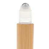 Maxbell Maxbell Bamboo Refillable Empty Essential Oil Makeup Roll on Bottle 15ml Steel
