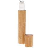 Maxbell Maxbell Bamboo Refillable Empty Essential Oil Makeup Roll on Bottle 15ml Steel