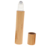 Maxbell Maxbell Bamboo Refillable Empty Essential Oil Makeup Roll on Bottle 15ml Steel