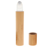 Maxbell Maxbell Bamboo Refillable Empty Essential Oil Makeup Roll on Bottle 15ml Steel