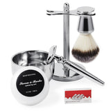 Maxbell Maxbell Classic Men's Shaving Set Safety Razor Brush Holder Shave Mug Soap Gift Kit