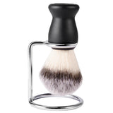 Maxbell Maxbell Mens Shaving Brush In Black Plastic Handle & Iron alloy Brush Stand Set