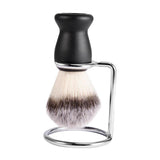 Maxbell Maxbell Mens Shaving Brush In Black Plastic Handle & Iron alloy Brush Stand Set
