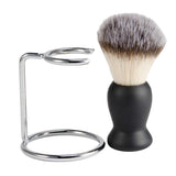Maxbell Maxbell Mens Shaving Brush In Black Plastic Handle & Iron alloy Brush Stand Set