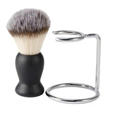 Maxbell Maxbell Mens Shaving Brush In Black Plastic Handle & Iron alloy Brush Stand Set